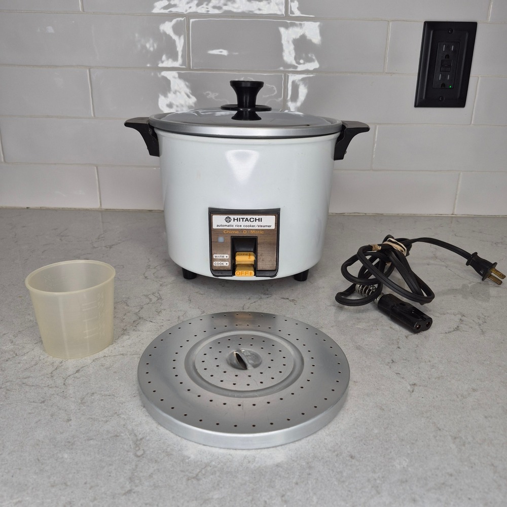 Vintage Hitachi Rice Cooker Chime-O-Matic RD-4052 5.6 Cup White